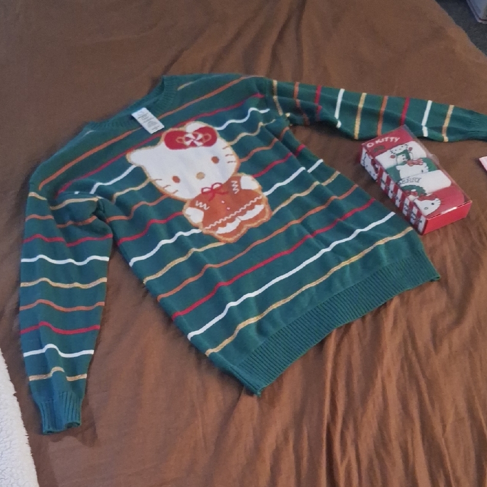 Hello Kitty Striped Sweater And Socks